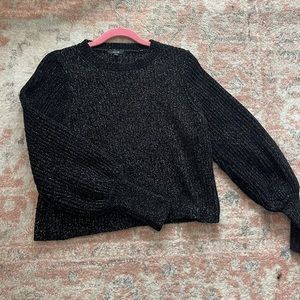 Joe's Jeans Black Metallic Ribbed Knit Sweater